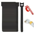 thumbnail image 2 of VogueV Reusable Self-Adhesive Cable Ties, T-Type Hook And Loop Straps for Charging Cables, Home Desk, Office, 100 Pieces, 12X150Mm, Black, Organizing Kit, 100* Velcro Cable Ties, 2 of 9