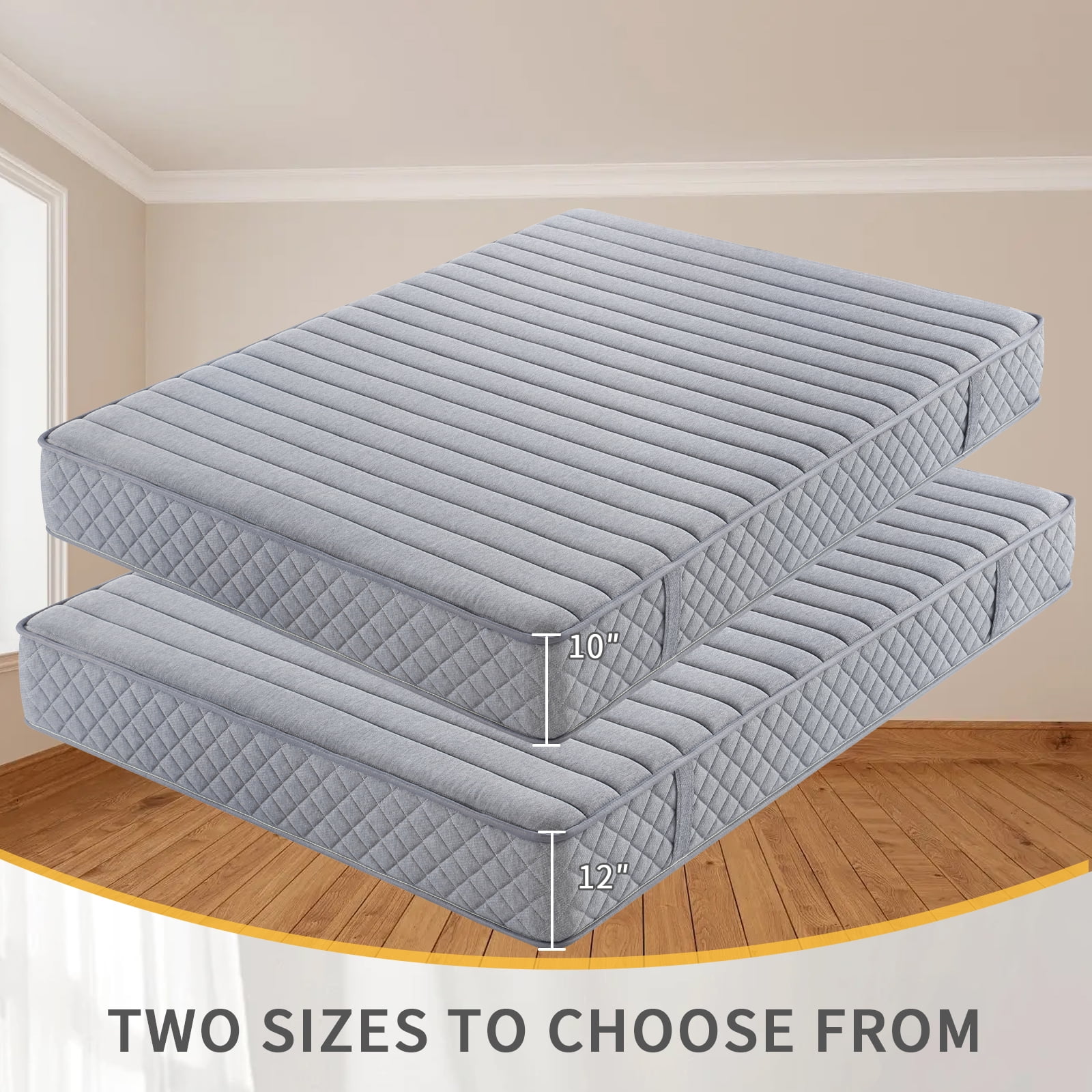 BMMB 12 Inch Queen Size Premium Memory Foam High Quality Pocket Coils Mattress Medium Firm High Breathable Zero Pressure Cooling Night Sleep