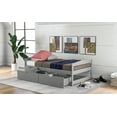 thumbnail image 4 of Tensun Gray Twin Size Platform Bed: Solid Pinewood Frame with Two Drawers, Space-Saving, No Box Spring, 4 of 5
