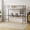 Gray-Twin, variant on Ktaxon Twin Loft Bed with L Shaped Desk, Bed Frame with LED Light and Charging Station, Bedroom Space Saving for Kids, Adult, White