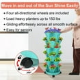 thumbnail image 4 of 1 Pack 6-Tier Stackable Vertical Planter Tower with Wheels & Tools – Indoor/Outdoor Pots for Strawberries, Herbs, Flowers (Teal), 4 of 16