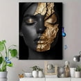 thumbnail image 4 of Golden Leaf Face Decorative Painting/Canvas Art， Perfect for Living Room， Bedroom， Office， Hotel， Restaurant， Gallery， Studio， Spa， Salon Decoration， Stylish Wall Art, 4 of 8