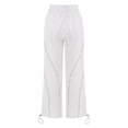 thumbnail image 6 of EDFBUYKRS Female Women Pants Casual Graphic Sweatpants Women Baggy Women's Loose Cargo Pants Retro Pocket Low Waist Drawstring Pig Nose Buckle Slim Straight Woven Casual Pants S, 6 of 9