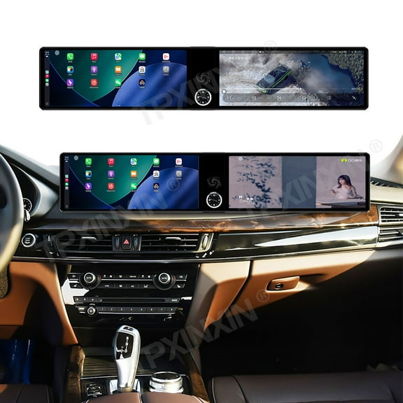 TPXINXIN Dual 12.3 inch Screen Carplay Android 14 Car GPS Navigation for BMW X5 X6 2014-2016 NBT Head Unit Multimedia Player Car Radio