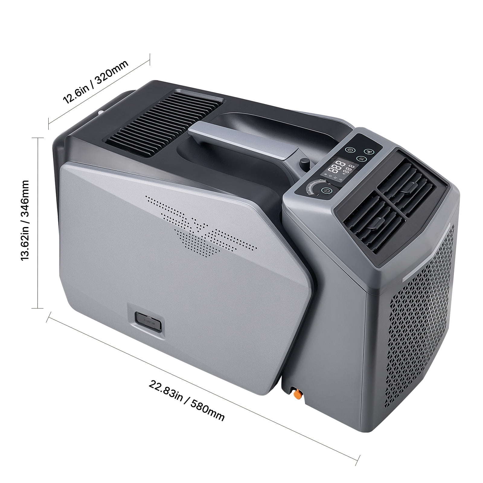 KFFKFF Mobile Air Cooling System, 5000 BTU Tri-Speed Climate Control Device with 24H Scheduler, Air Mobile AC Tunable from 16-32℃, Harmonious with AC/DC for External Tent Camping