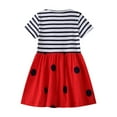 thumbnail image 2 of WOYY Toddler Girls Cartoon Ladybug Print Casual Dress Short Sleeve Knit Dress, 2 of 8