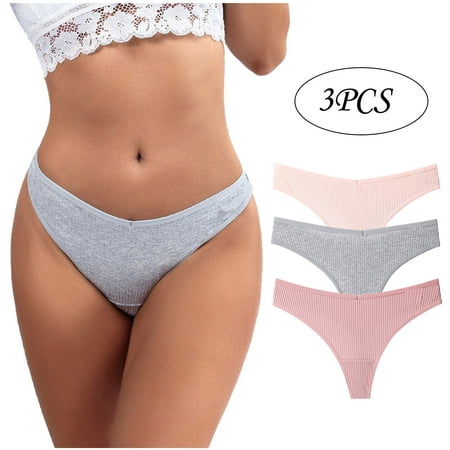 

Oalirro Sexy Underwear for Women 3PCS Women s Thong G-String Cotton Thongs Women s Panties Sexy V Waist Female Underpants Pantys Lingerie Discount Deals Savings Clearance Under 10