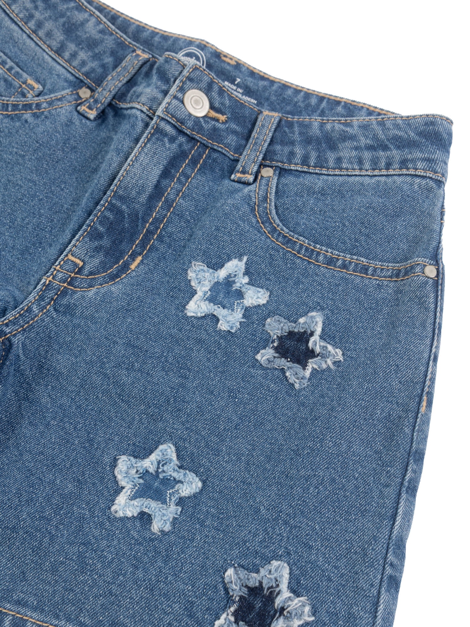 Wonder Nation Girls Baggy Denim Shorts, Size 5-18