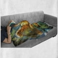 thumbnail image 6 of Cats Soft Flannel Fleece Throw Blanket, Fantasy Painting Radiant Orange Cartoon Cat Peacock Feather Bird Dreamy, Cozy Plush for Indoor and Outdoor Use, 50" x 60", Orange Green Blue, by Ambesonne, 6 of 6