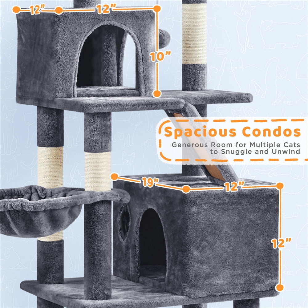 Yaheetech 82.5'' H Large Cat Tree Cat Tower with Condos, Dark Gray