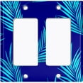 thumbnail image 6 of Metal Light Switch Plate Cover Tropical Jungle Palm Leaves Blue JGL007, 6 of 13