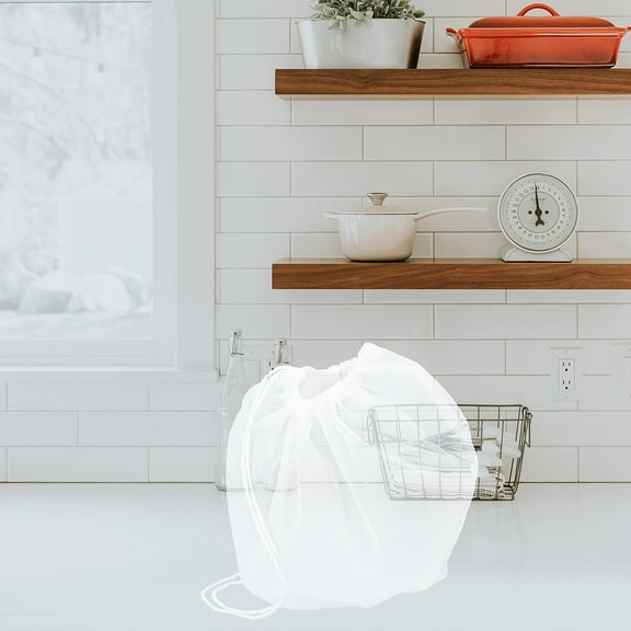 Raindrops Strainer Bags Food Strainer Mesh Bags White 2Pcs Reusable