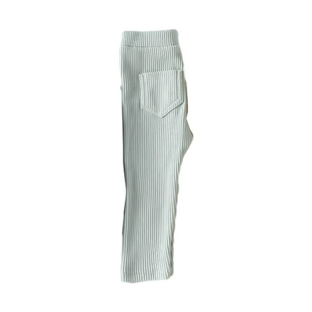 

Leggings for Toddler Girls Ribbed Footless Tights Solid Color Strethcy Ankle Length Pants
