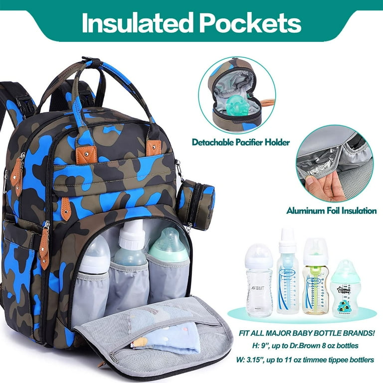 Blue camo store diaper bag