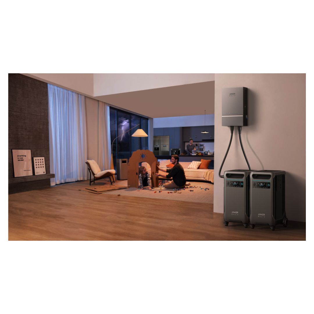 Anker SOLIX F3800 12kW 7.68kWh Dual Voltage Portable Power Generator (2-Pack) and Smart Home Power Kit