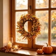 thumbnail image 5 of Tyidzon Sunflower Wreath, Artificial Fall Floral Garland with Berries and Leaves for Front Door and Home Decor, 15.8 in, 5 of 6