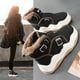 thumbnail image 2 of Zapatos de mujer de caña alta, forro polar de invierno, zapatos cálidos acolchados de algodón, botas Martin de moda populares que aumentan la altura, zapatos de moda, 2 of 6