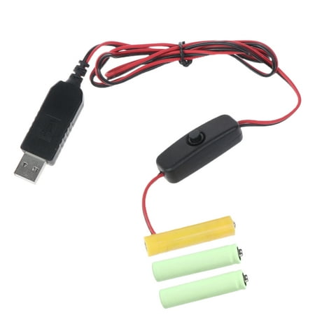 

4.5V AAA Battery Eliminator USB Power Replace 3x 1.5V AAA Battery with Switch