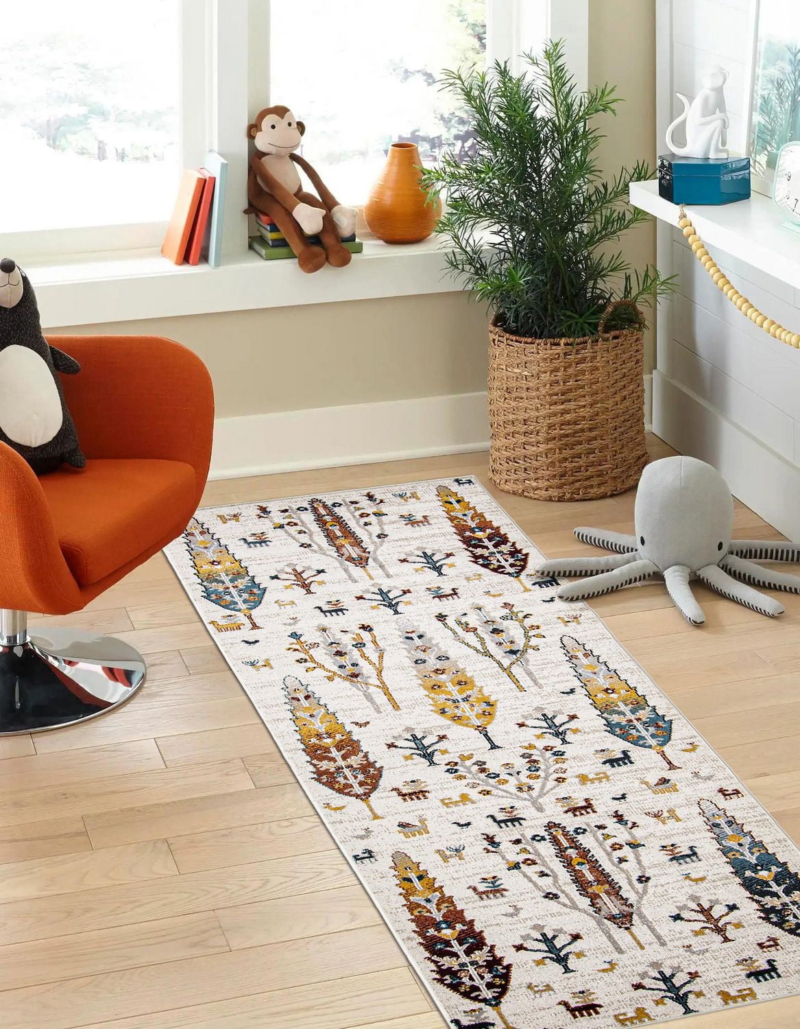 ECARPET Washable Boho Chic Area Rug for Bedroom, Living Room