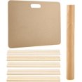 thumbnail image 1 of Kit de herramientas de cerámica de 12 piezas: incluye 1 tabla para amasar arcilla, 1 rodillo de madera para arcilla y 10 varillas de madera de 5 tamaños para enseñar a trabajar la arcilla., 1 of 5