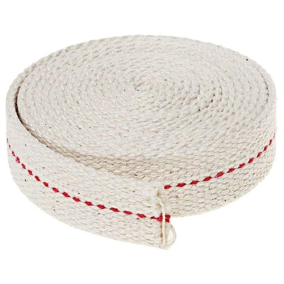 Cotton Oil Lamp Wick Roll, Flat Kerosene Lantern Wick with Center Stitching, Trim-to-Size Replacement Wick for Oil Lamps | 1 Roll (39.37 in)