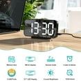 thumbnail image 3 of Digital Alarm Clock, 6.7 Inch LED Mirror Clock, LED Clock For Bedroom, Modern Mirror Desk Wall Clock, Electronic Desktop Clock With 3 Adjustable Brightness, 12/24H Display, 3 of 8