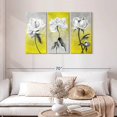 thumbnail image 2 of Elephant Stock Floral Triptych Wall Art - Horizontal Multi Panel Canvas - Lobby Wall Decor - Floral And Botanical Multi Panel - White And Gray Decor - 45" x 28", 2 of 8