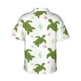 thumbnail image 6 of Wukai Cute Turtle Men's Hawaiian Shirt Short Sleeve Casual Button Down Summer Beach Aloha Shirt Tropical Print Holiday Party, 6 of 8
