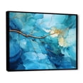 thumbnail image 2 of Designart "Cool Waters In Blue And White Drip II" Drip Painting Floater Framed Wall Art Living Room, 2 of 5