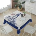 thumbnail image 6 of Lighthouse Table Cloth Waterproof Tablecloths, Ocean Seagull Vintage Navy Blue Coastal Boat Tablecloth Dining Table Cover for Kitchen Party Tabletop Outdoor, Square Tablecloth 60x60 Inch, 6 of 9