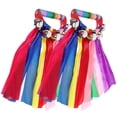 thumbnail image 1 of 2Pcs Multi-Colored Handheld Percussion Tambourine For Kindergarten Exercises Featuring Rhythm Beat Shaking Sound Production, 1 of 1