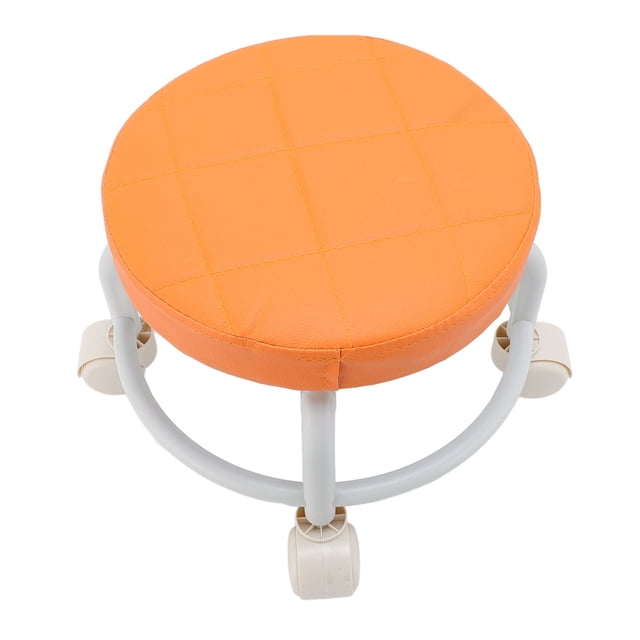 Tabouret Roulant Court, Tabouret Roulant Bas Rotation à 360 Degrés Anti-Choc Faible Bruit avec Roues pour Bureau Maison