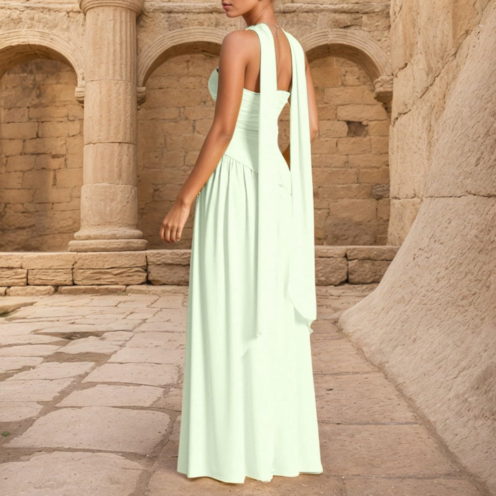 gljltg Women's Casual Strapless Hip-Hugging Long Sleeveless One-Shoulder Dress for Women, Spring, Summer, Suitable for Casual, Daily, Birthday, Dating, Dance, Party, Wedding, Work