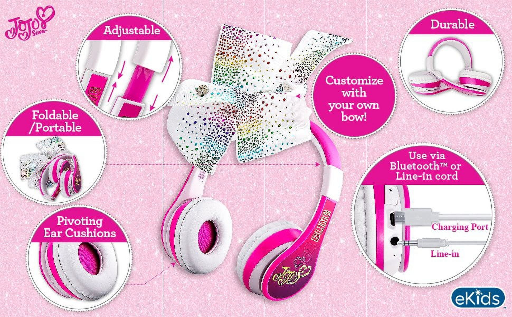 JoJo Siwa Kid Headphone Clip Your Own Bow - Auriculares para niños