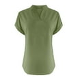 thumbnail image 4 of Womens Tops, Casual Comfort Colors V Neck Short Sleeve Shirt T Top 3/4 Tops For Women Woman High Tank Tops Trendy 2024 Cap Tops Tank Peplum Tops Business Casual Outfits (XXL, Army Green) ZMTing, 4 of 4