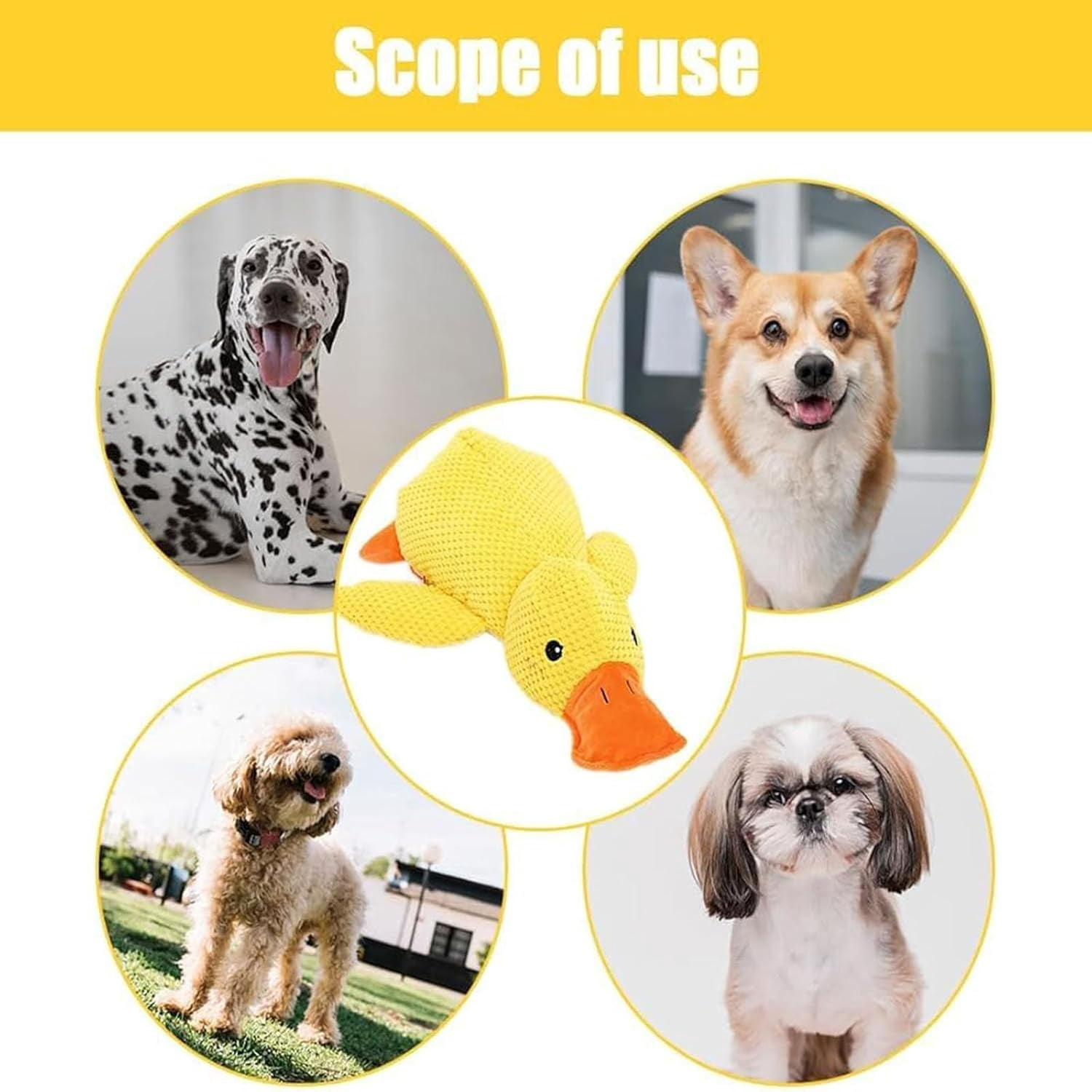 Calming Duck Toy,Calming Duck Dog Toy,Cute Quacking Stuffed Duck Dog Toy,Quack Quack Duck Calming Toy,Yellow Stuffed Calming Duck Dog Chew Toys