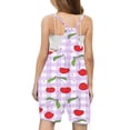thumbnail image 4 of Odeerbi 5-13 Years Kids Girls Summer Jumpsuit Plaid Strawberry Print Camisole Romper Breathable Comfortable Suspender Overalls Bib Overall Shorts with Pockets, 4 of 5