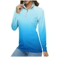 thumbnail image 2 of Turilly Women's Sports Style Sportswear Baseball Zipper Tops V-Neck Long Sleeved Pullover Breathable Sweat Wicking Functional Suit Top, 2 of 5