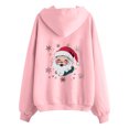 thumbnail image 5 of Christmas Zip Up Hoodies for Women Long Sleeve Xmas Santa Graphic Hooded Sweatshirt with Pockets Jacket Coat Outerwear, 5 of 7