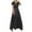 Black, variant on Sngxgn Women's Deep V Neck Short Sleeve Long Dresses Pleated High Waist Slit Maxi Dress(Black,M)