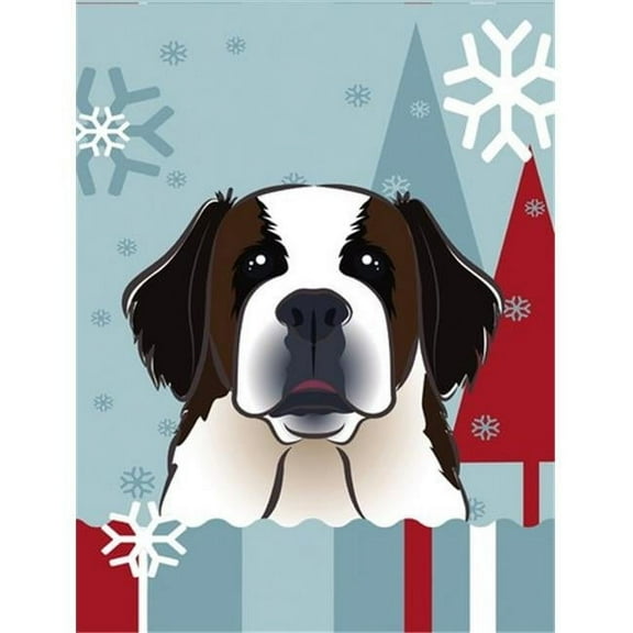 Caroline's Treasures BB1742GF Winter Holiday Saint Bernard Flag Garden Size , Small, multicolor