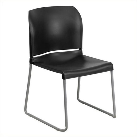 Scranton & Co Full Back Contoured Stacking Chair in Black