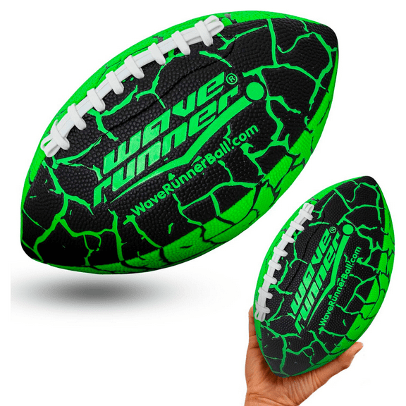 Wave Runner Grip It Waterproof Junior Size Football, 9.25-Inch, Durable Double-Laced, Ideal for Beach, Pool, and Outdoor Games Multicolor
