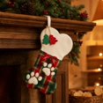 thumbnail image 6 of Pet Christmas Stocking Bone Shaped Paw Print Hanging Sock for Dog Holiday Gift Storage, 6 of 8