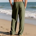 thumbnail image 4 of Men's Stylish Casual Straight Leg Trousers Long Pants for Fashionable and Comfortable Outfits Urban Style and Everyday Wear,Army Green,L, 4 of 4