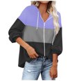 thumbnail image 2 of Puntoco Moda Mujer Cremallera Cuello en V Jersey tops Blusa de manga larga con capucha Sudadera Puntoco Puntoco-2638, 2 of 7