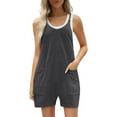 thumbnail image 2 of Prolriy Womens Rompers for Summer Maternity Jumpsuit 2025 New Oversized Jumpsuit Maternity & Postpartum with Adjustable Straps Breathable Womens Summer Outfits Dark Gray L, 2 of 3