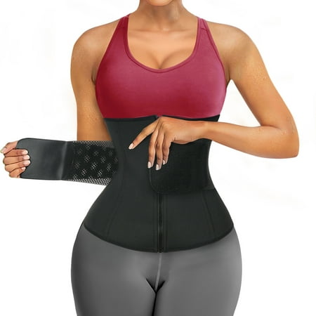 

Irisnaya Women s Waist Trainer Belt Tummy Control Waist Cincher Sport Waist Trimmer Sauna Sweat Slim Belly Band Workout Girdle(Black Small)