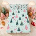 thumbnail image 4 of Manfei Holiday Queen Sheets Father Christmas Queen Sheet Sets, Black Gold 4 Pieces (1 Flat Sheet, 1 Fitted Sheet and 2 Pillowcases), 4 of 6