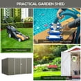 thumbnail image 5 of Outsunny 11' x 6' Metal Outdoor Storage Shed, Garden Utility Tool House with Double Lockable Doors for Backyard, Patio, Lawn, Garage, Light Gray, 5 of 9